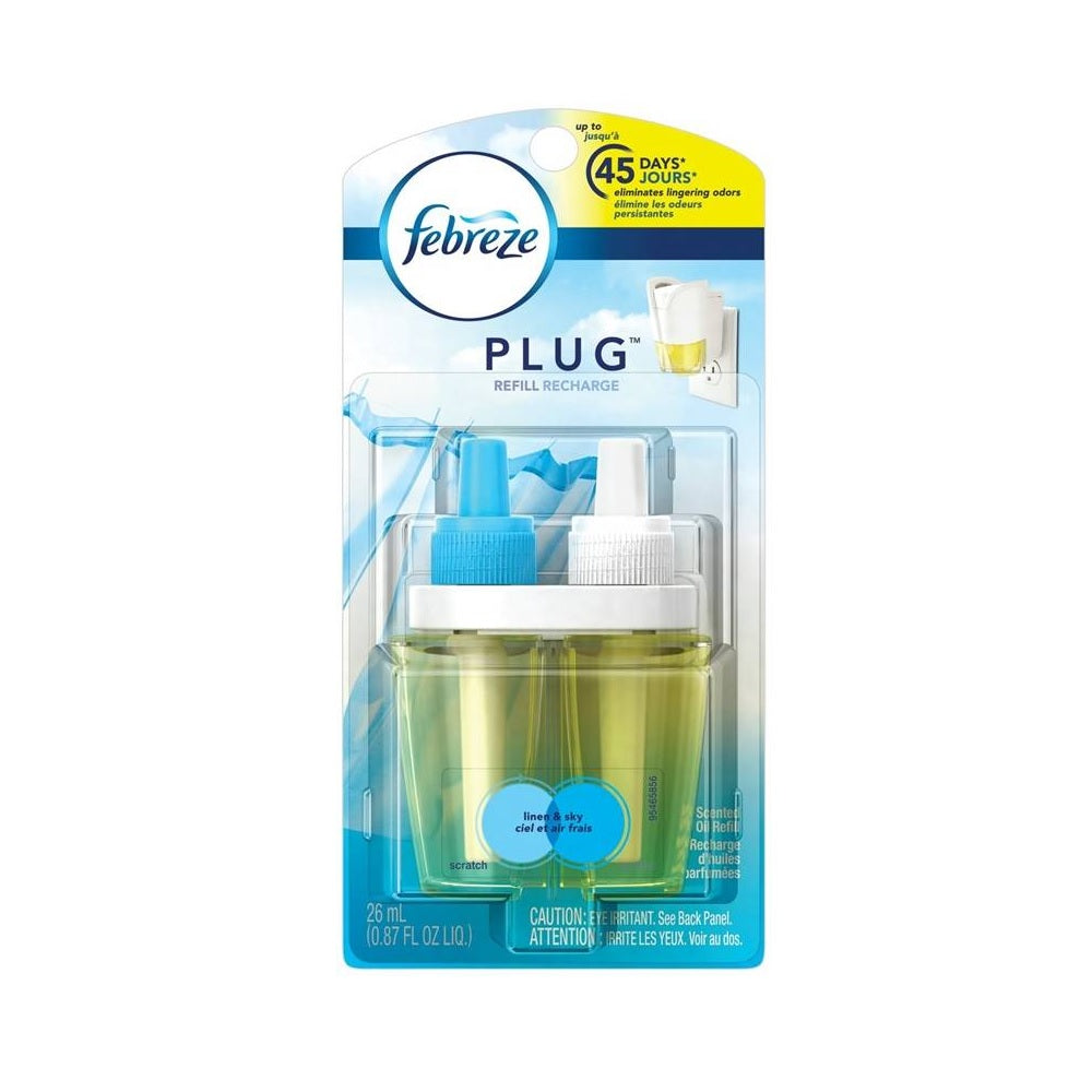 Febreze PLUG 74901 Air Freshener Oil Refill, Linen and Sky