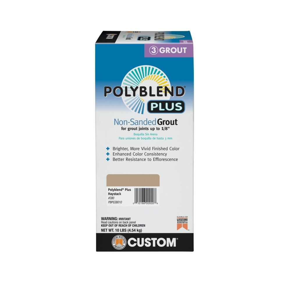 Custom Building Products PBPG38010 Polyblend Non-Sanded Grout, Haystack, 10 lb