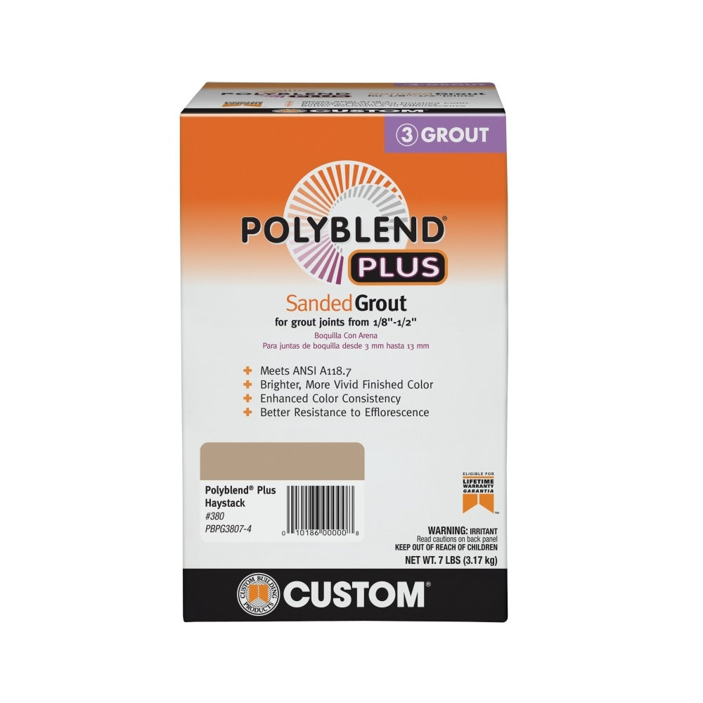Custom PBPG3807-4 Polyblend Sanded Grout, Haystack, 7 lb