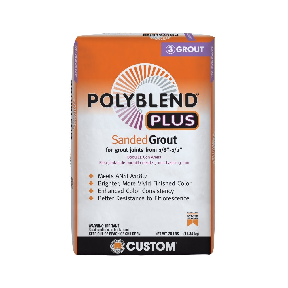 Custom Building Products PBPG64625 Polyblend Sanded Grout, Coffee Bean, 25 lb