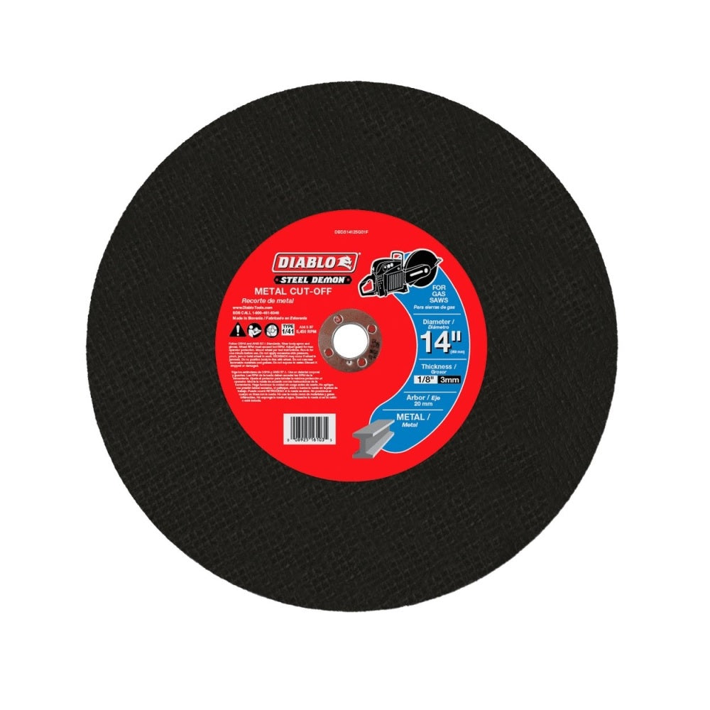 Diablo DBDS14125G01F Metal High-Speed Cut-Off Disc, 14 Inch