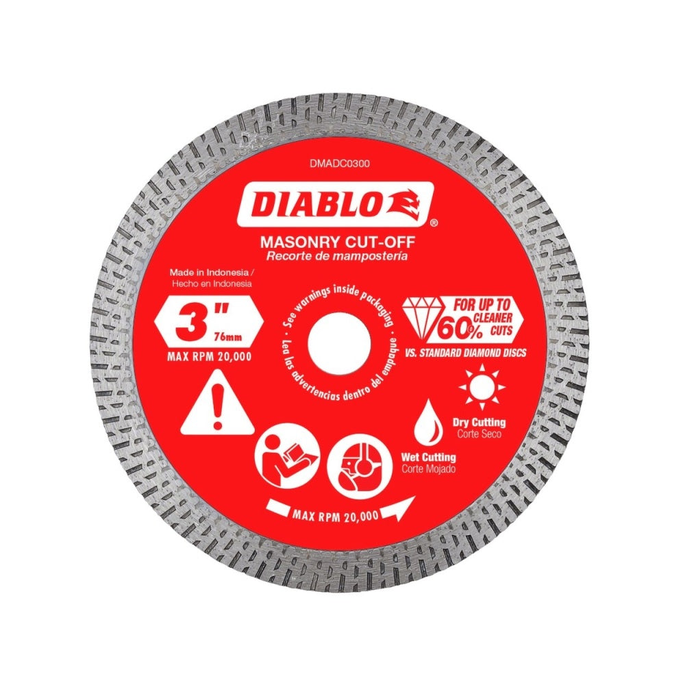 Diablo DMADC0300 Diamond Masonry Cut-Off Disc, 3 Inch