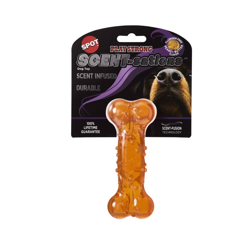 Spot 54590 Bone Dog Toy, Orange