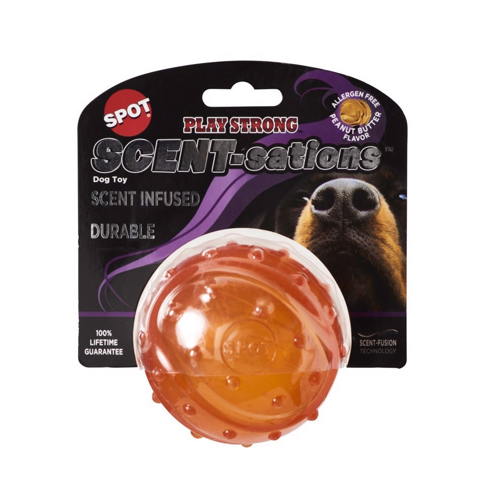 Spot 54593 Dog Toy Ball, Orange, 3.25 Inch