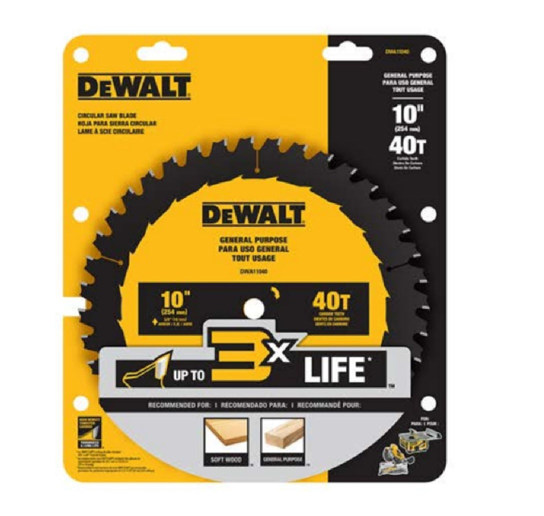 DeWalt DWA11040 Circular Saw Blade, 40 Teeth