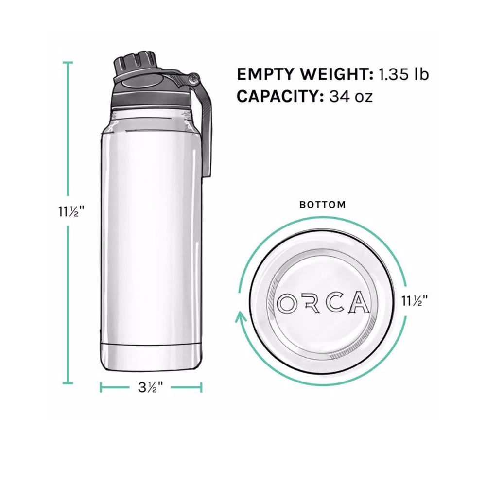 Orca ORCHYD34DRDRGY Hydration Bottle W/Smart Lid, Dusty Rose/Gray, 34 oz
