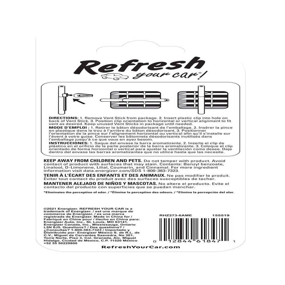 Refresh Your Car RHZ273-6AME Ice Storm Car Vent Clip, 6 Piece