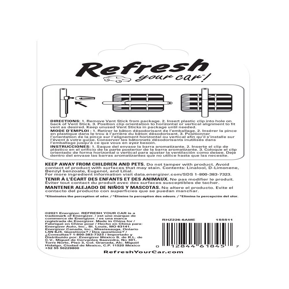 Refresh Your Car RHZ226-6AME Cool Breez Car Vent Clip, 6 Piece