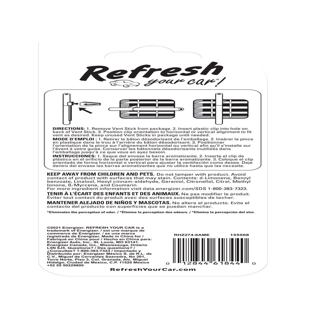 Refresh Your Car RHZ274-6AME Fresh Clover Car Vent Clip, 6 Piece