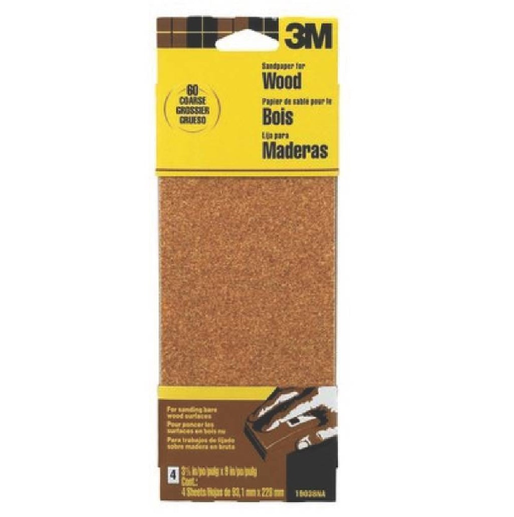 3M 19038-20-CC Sandpaper, Garnet, 60 Grit