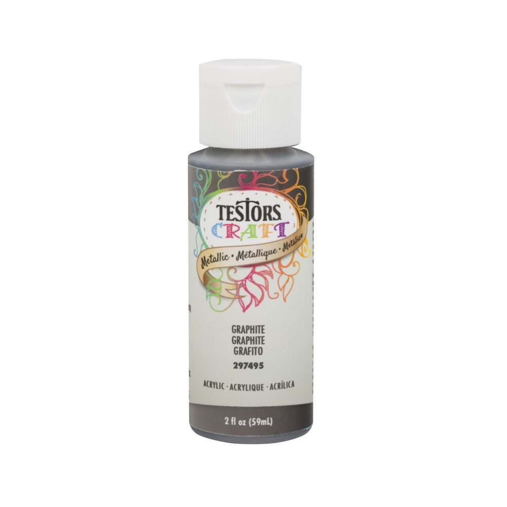 Testor 297495 Craft Paint, Graphite, Metallic, 2 oz