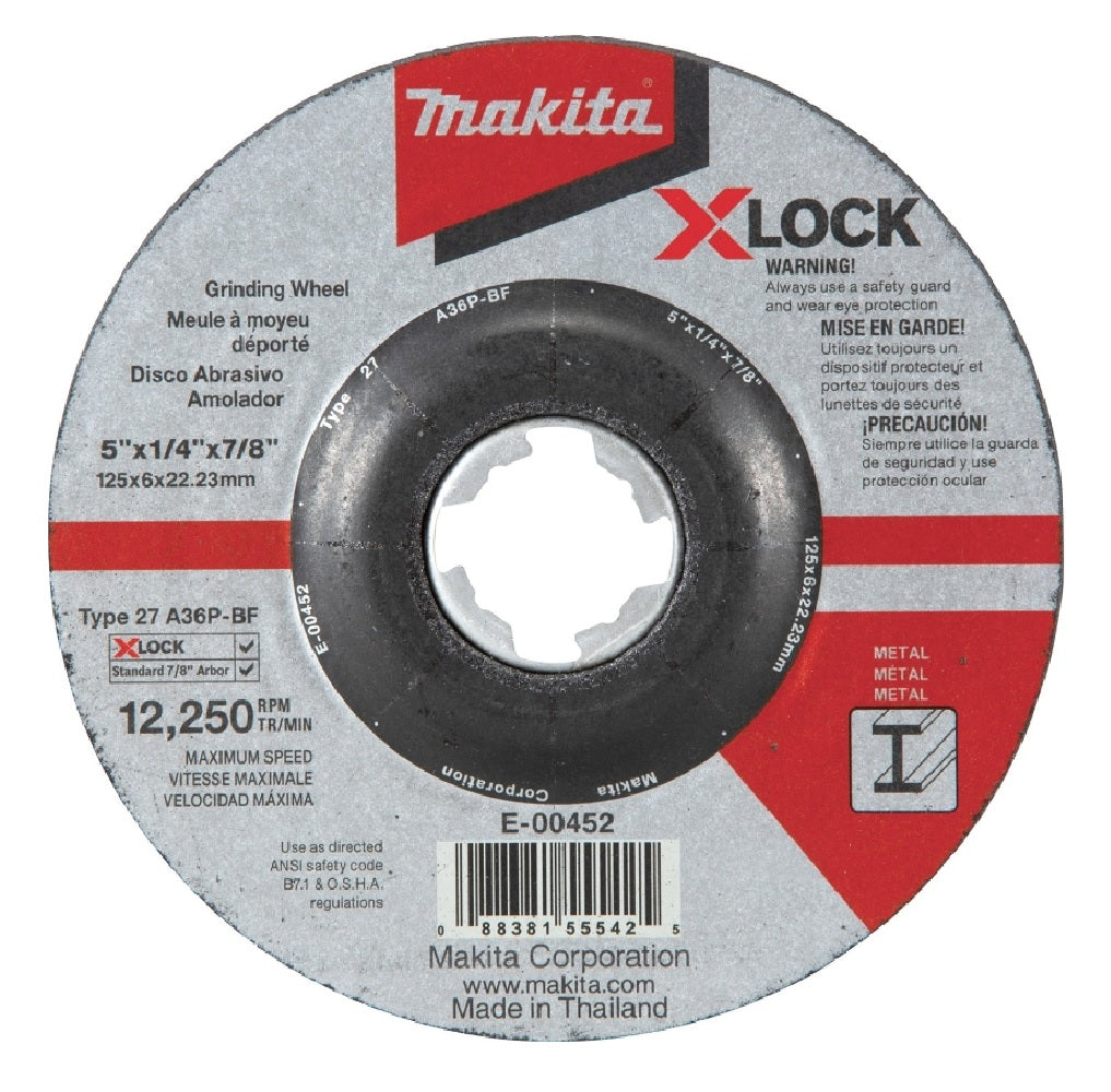 Makita X-LOCK E-00452 Grinding Wheel, Aluminum Oxide