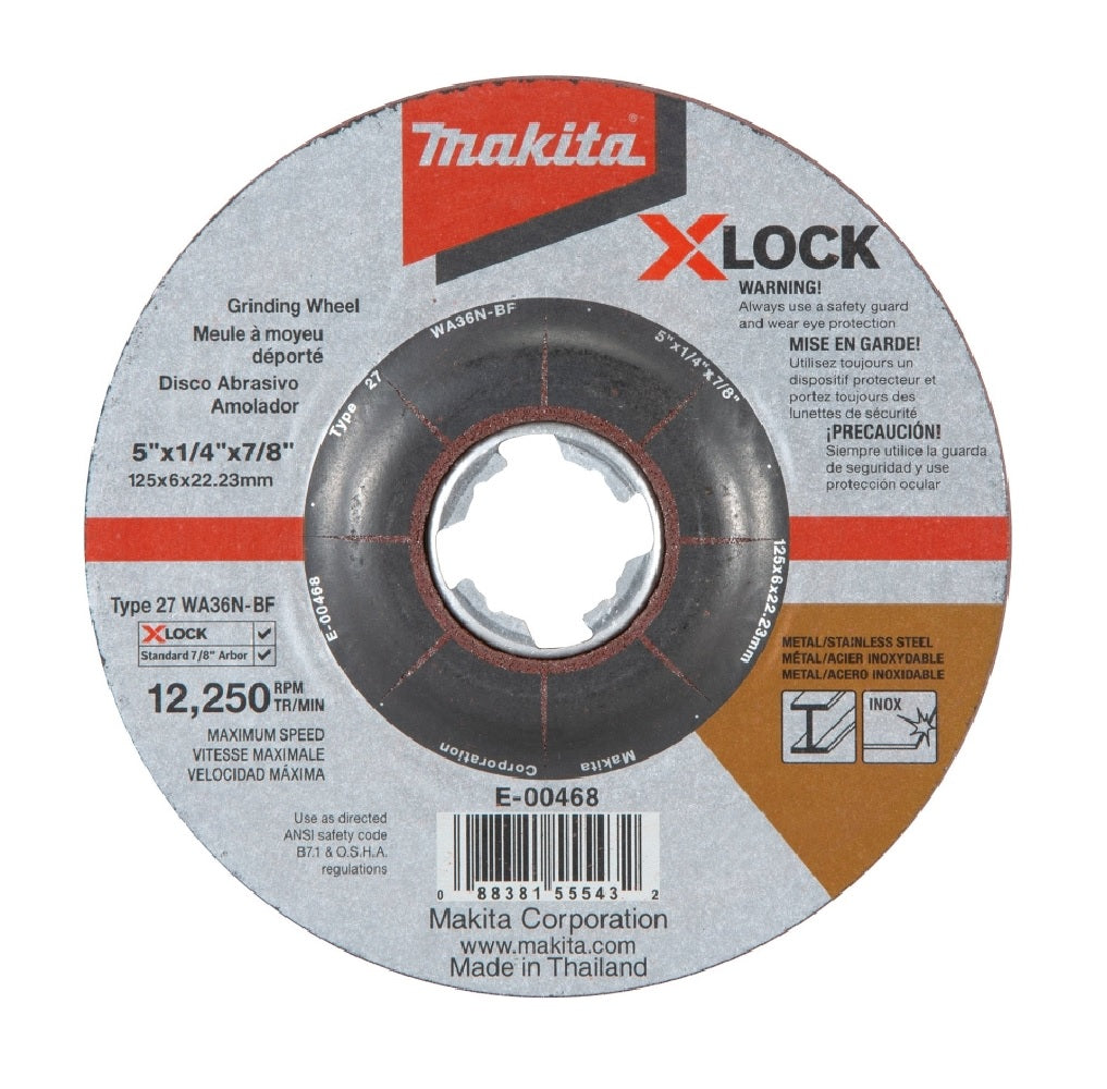 Makita X-LOCK E-00468 Grinding Wheel, Aluminum Oxide