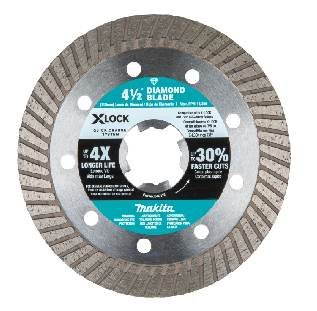 Makita X-LOCK E-07216 Diamond Blade, Turbo Rim