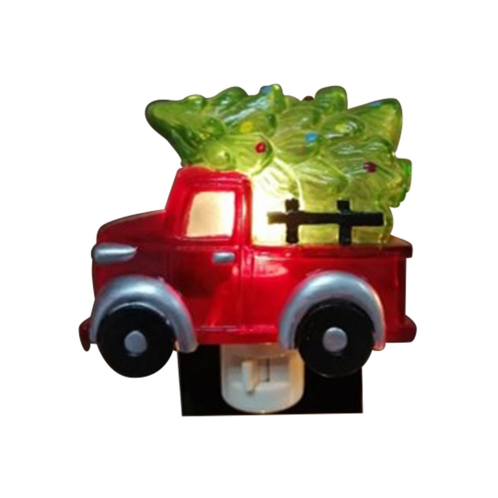 Santas Forest 65607 Light Night Truck with Tree, Red/Green
