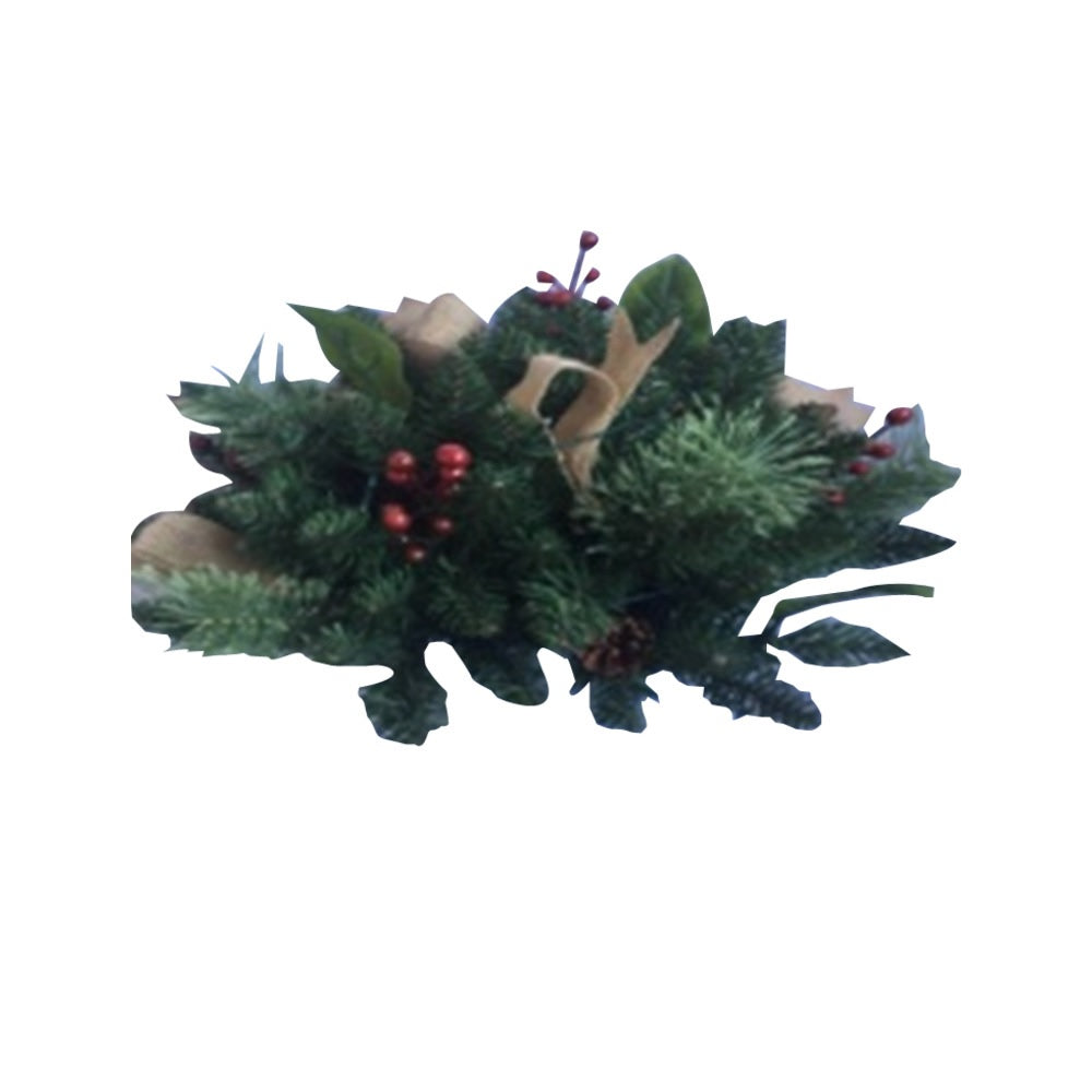 Santas Forest 23603 Centerpiece Table Top, Green/Silver
