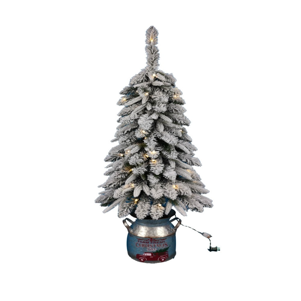 Santas Forest 27636 Milk Can Base Christmas Trees, 3 Feet