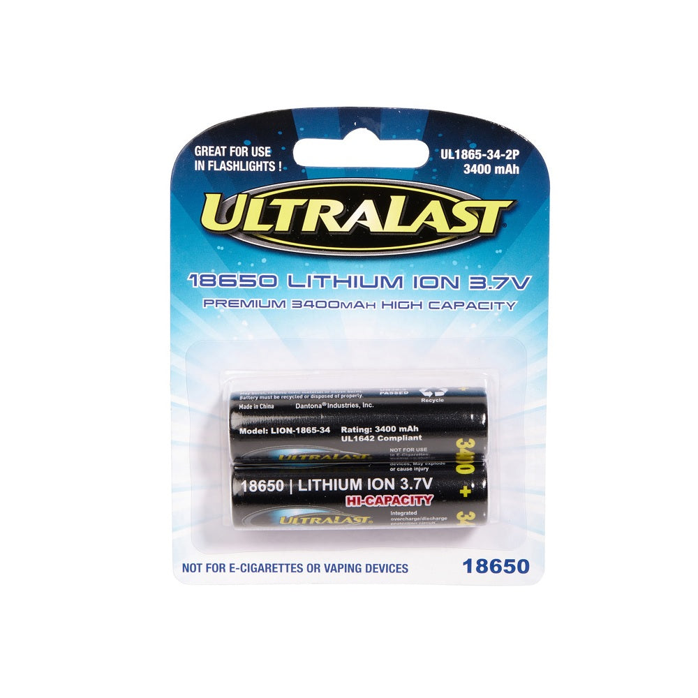 Ultralast UL1865-34-2P Lithium Ion Rechargeable Battery, 3.7 Volt