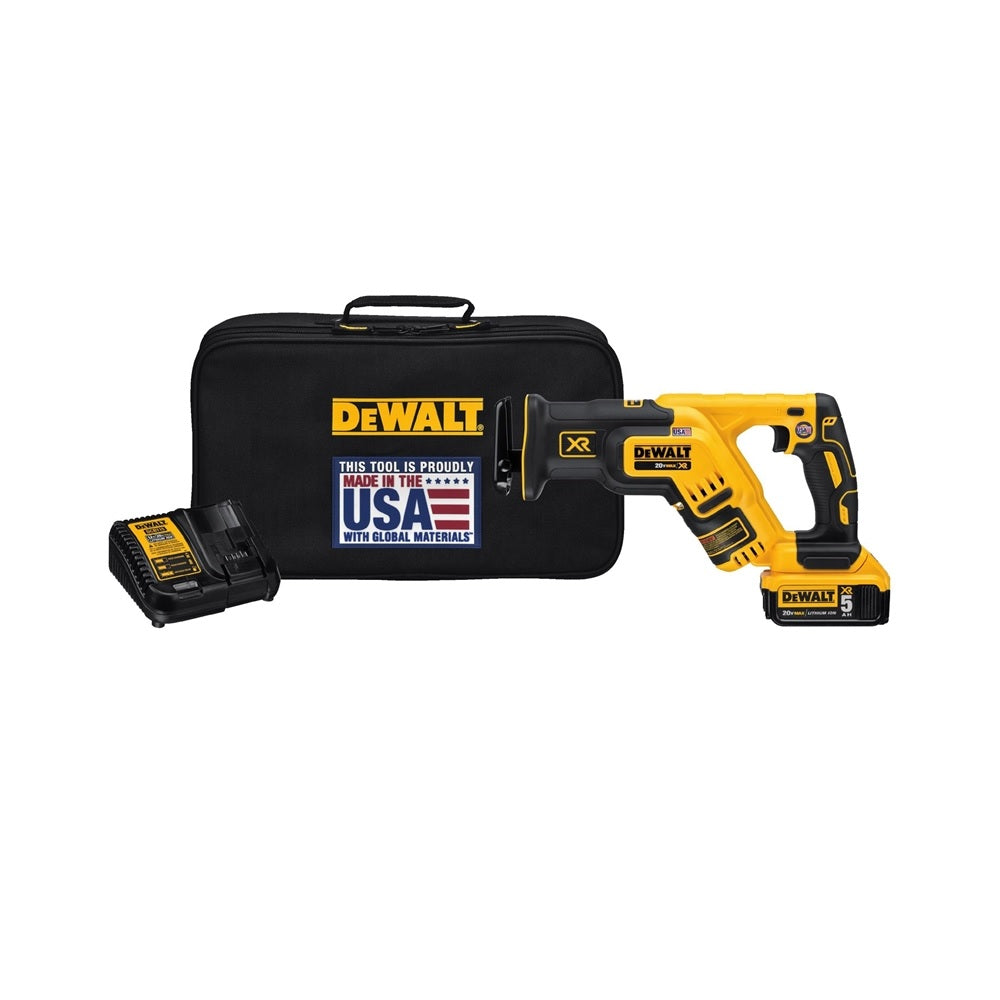 DeWalt DCS367P1 Lithium-Ion Cordless Reciprocating Saw Kit, Black/Yellow