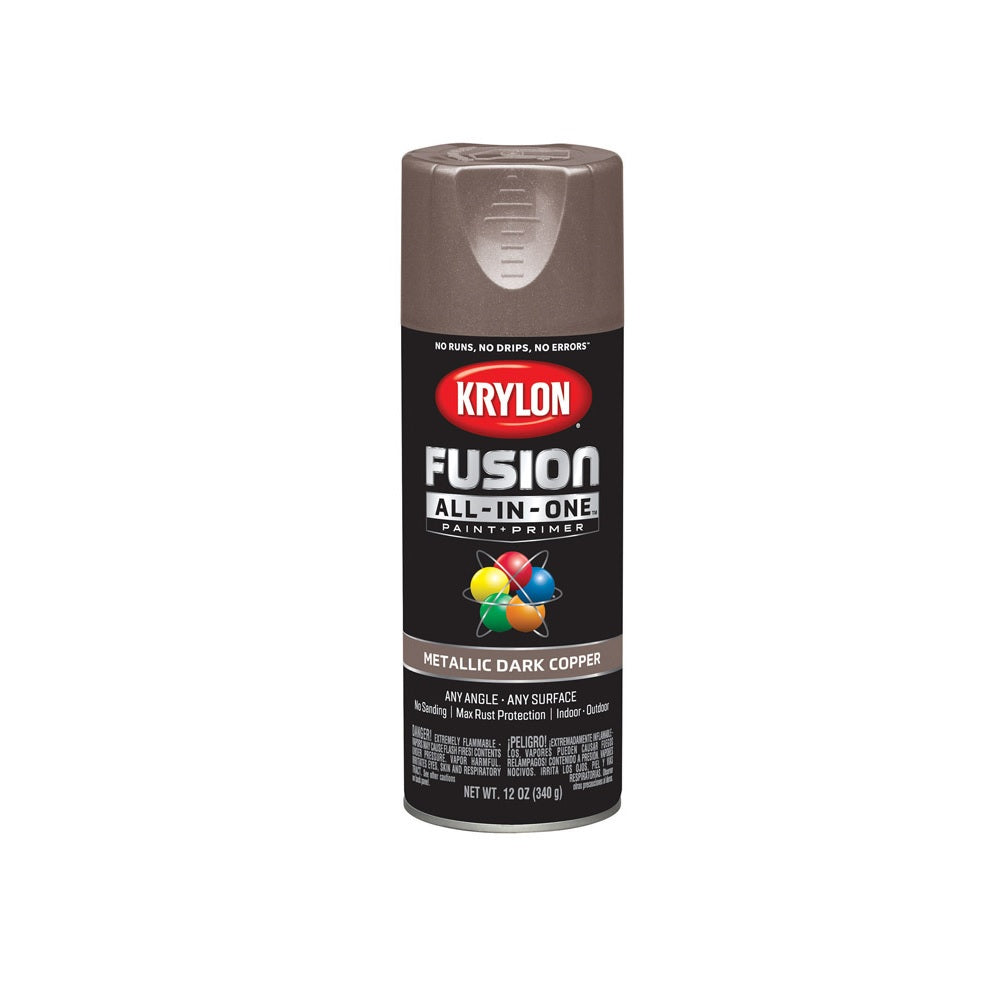 Krylon K02767007 Paint + Primer Spray Paint, Dark Copper, 12 oz