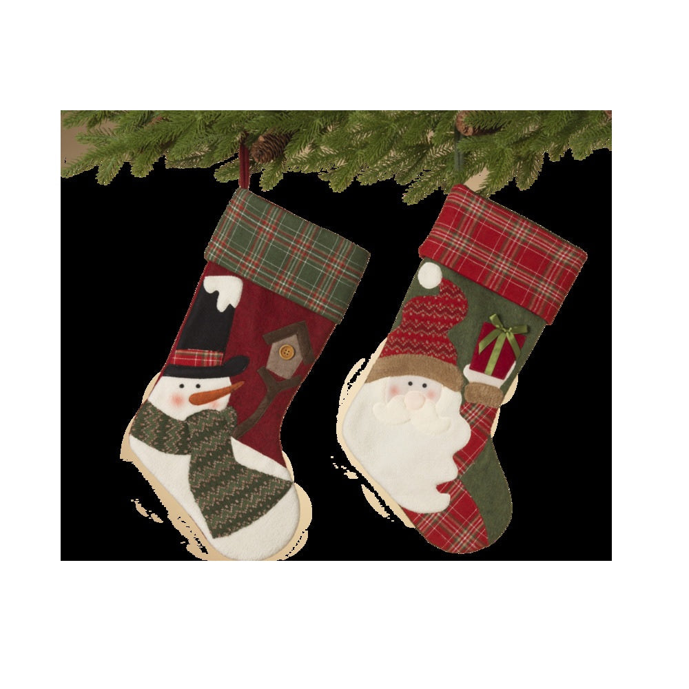 Gerson 2554150 Christmas Snowman Santa Stocking, Multicolored