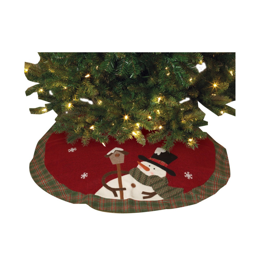 Gerson 2554160 Christmas Snowman Tree Skirt, 42 Inch