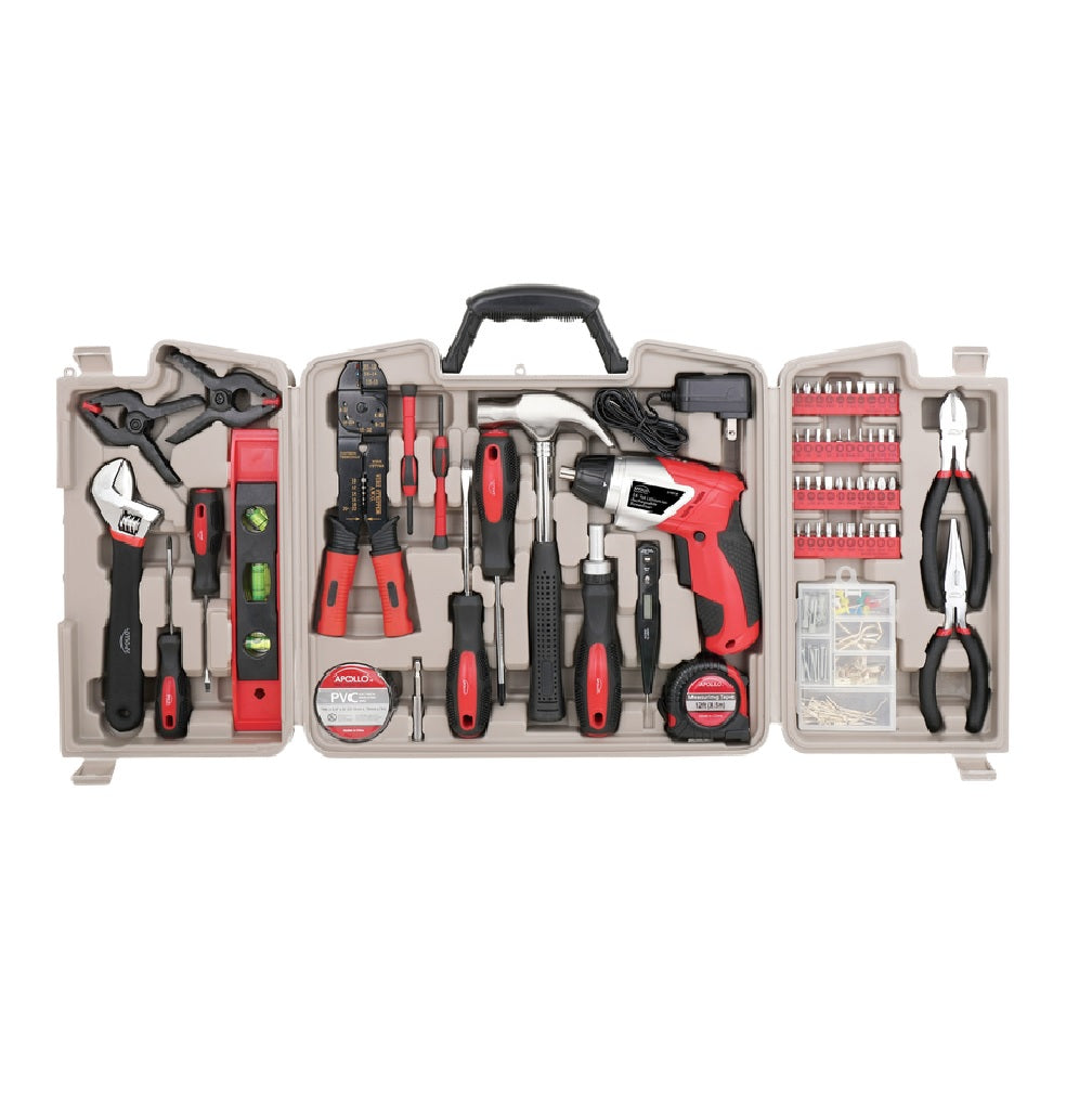 Apollo Tools DT0739 Household Tool Kit, Black/Red
