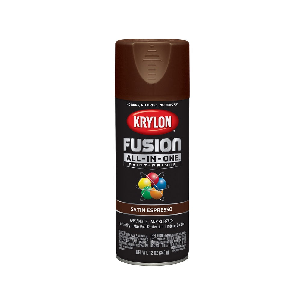 Krylon K02738007 Paint + Primer Spray Paint, Espresso, 12 oz