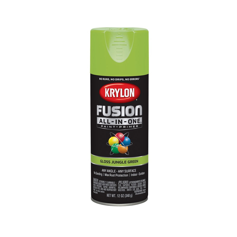 Krylon K02712007 Paint + Primer Spray Paint, Jungle Green, 12 oz