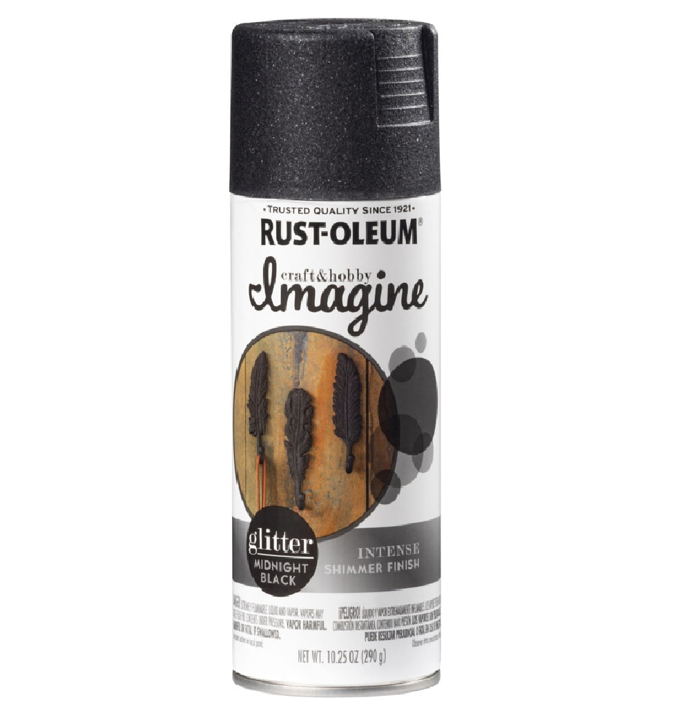 Rust-Oleum 354075 Imagine Glitter Spray Paint, Midnight Black
