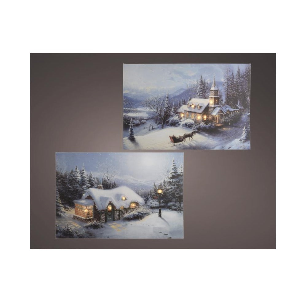 Lumineo 483207 Lighted Christmas Scene Wall Art, Multicolored