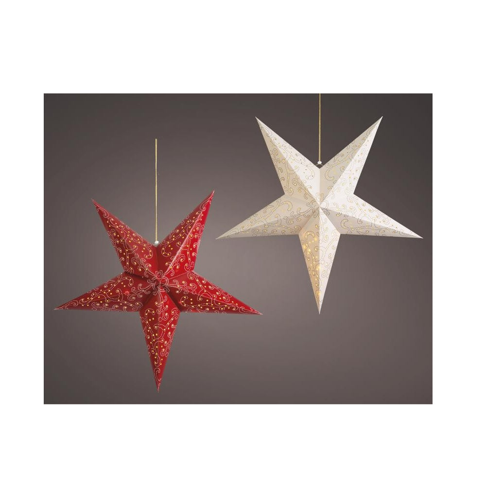 Lumineo 481886 Christmas LED Lighted Star, Red/White