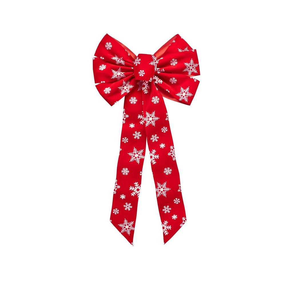 Holiday Trims 7931 Christmas Snowflake Bow, Red/White