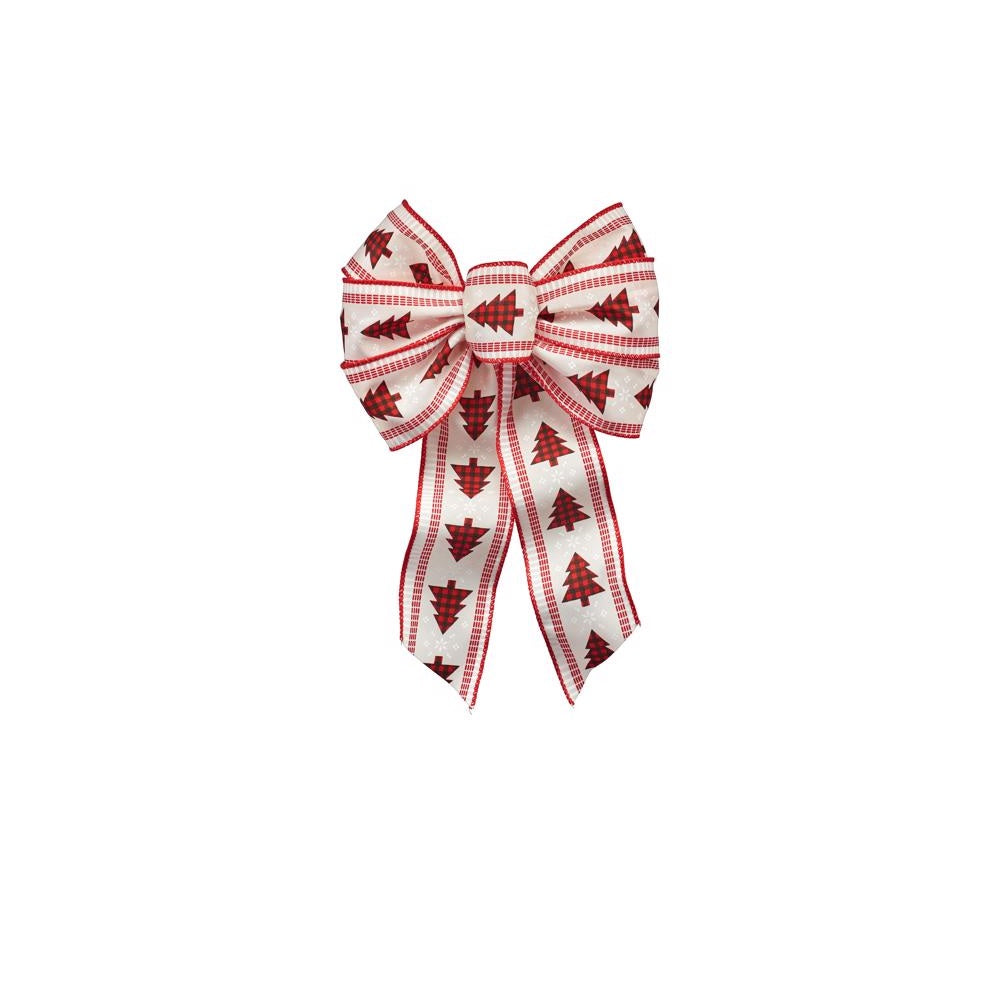 Holiday Trims 6150 Plaid Christmas Bow, Red/White/Black