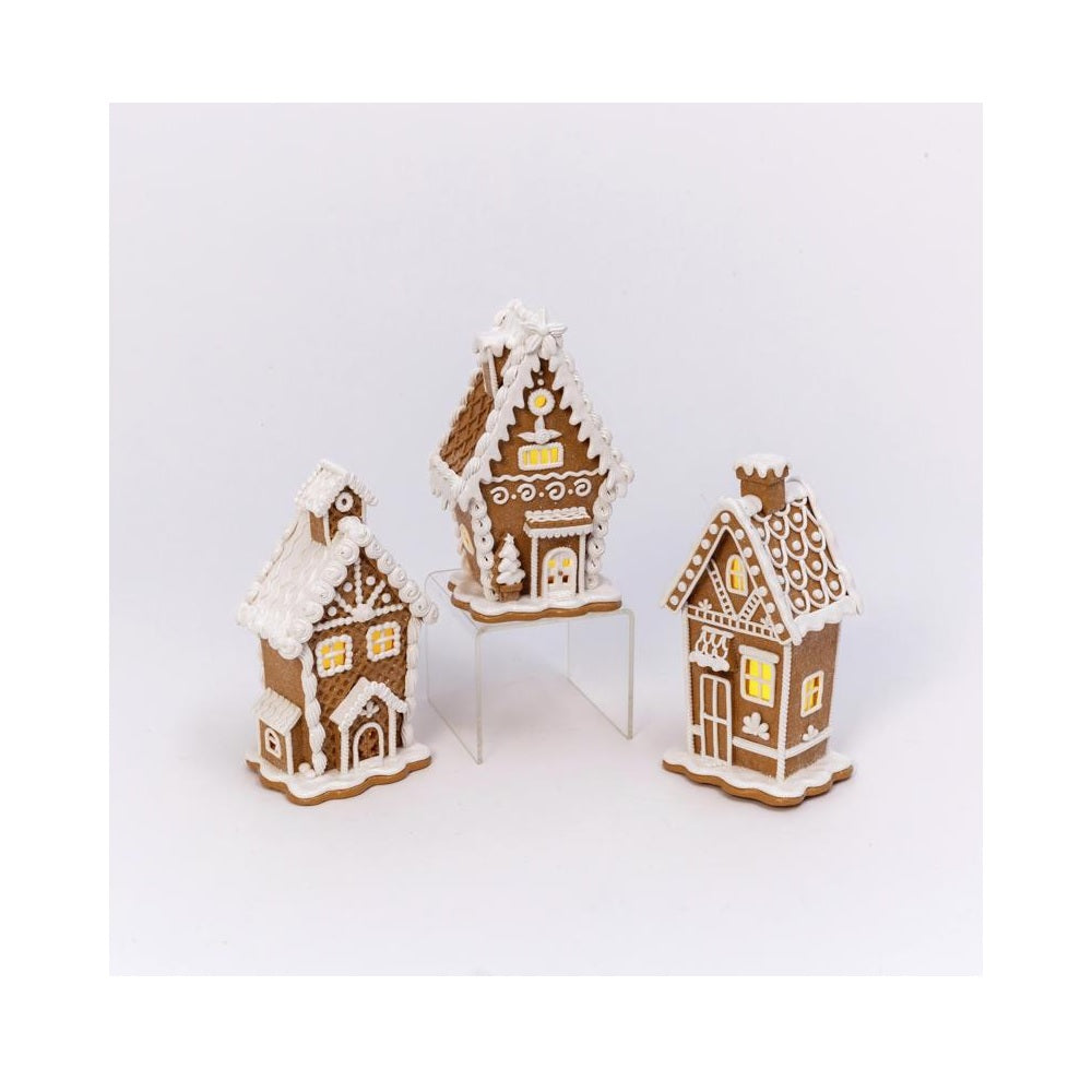 Gerson 2549780 LED Tabletop Decor Gingerbread House, Brown