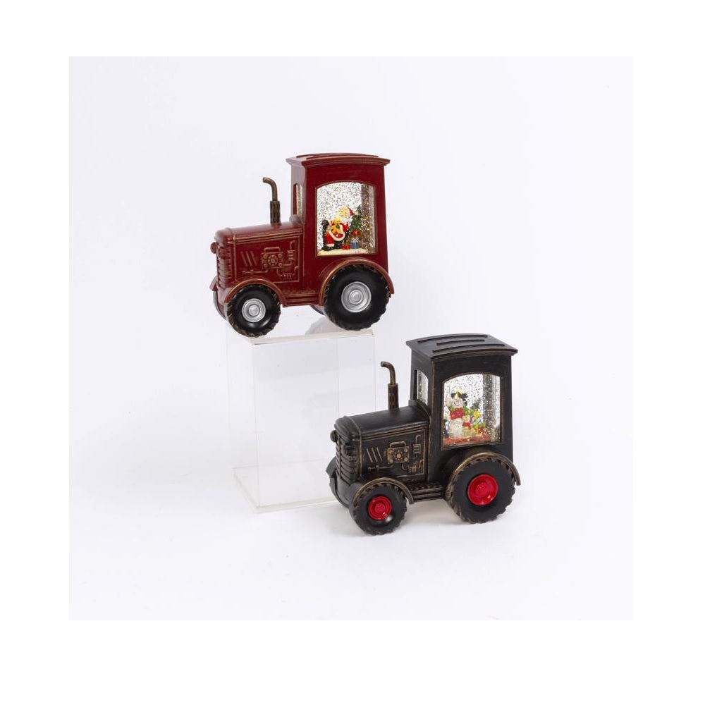 Gerson 2549840 Water Globe Holiday Tractor, Red/Black