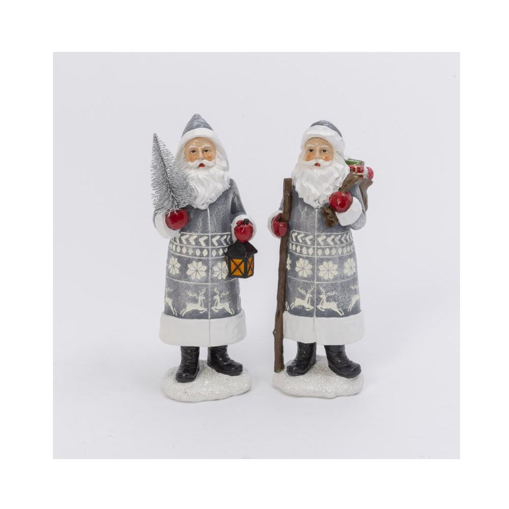 Gerson 2593820 Resin Christmas Santa Figurine, Multicolored