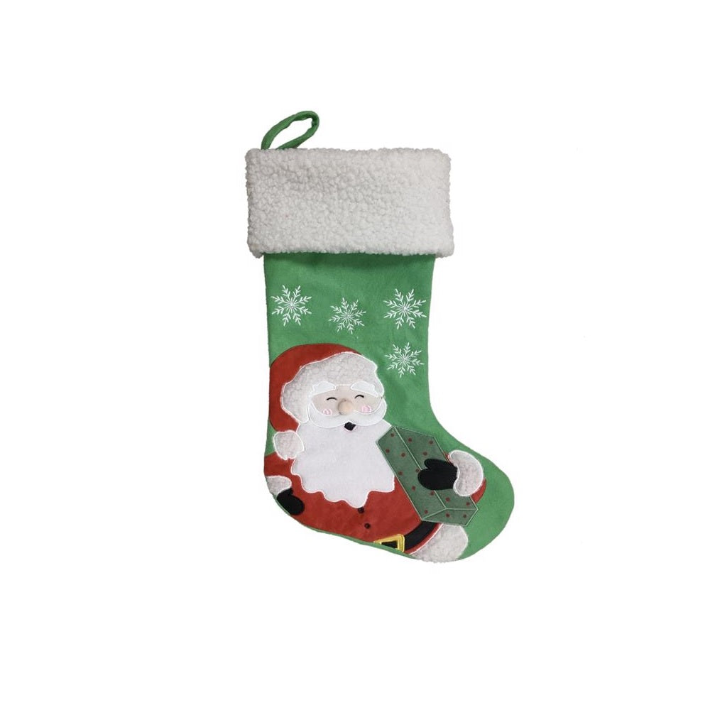 Celebrations 22F01964RS Christmas Plush Santa Stocking, Multicolored