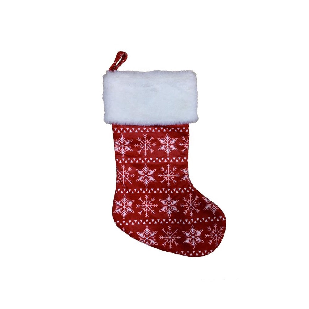 Celebrations 22F01970RS Christmas Fair Isle Stocking, Red and White, 18 Inch