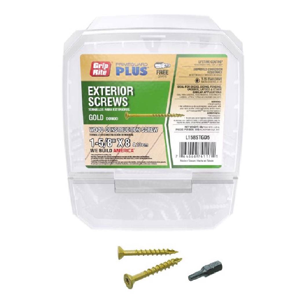Grip-Rite L158STGD5 PrimeGuard Plus Flat Head Deck Screws