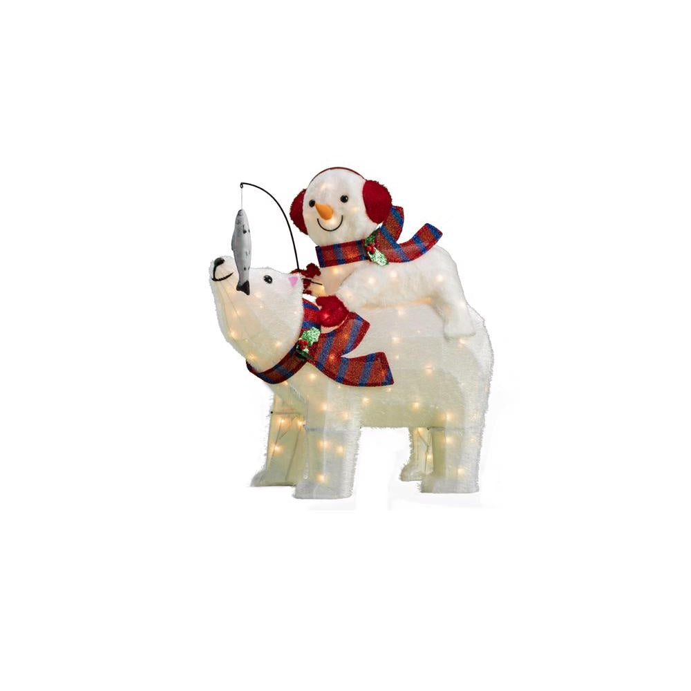 Celebrations 20DH091826 Christmas Lighted Bear, 31 Inch, Clear