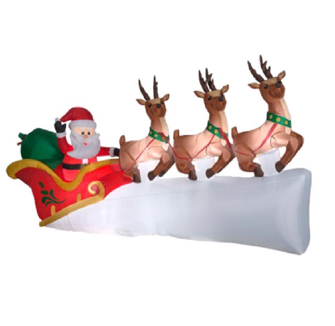 Gemmy 119406 Airblown Santa in Sleigh Scene