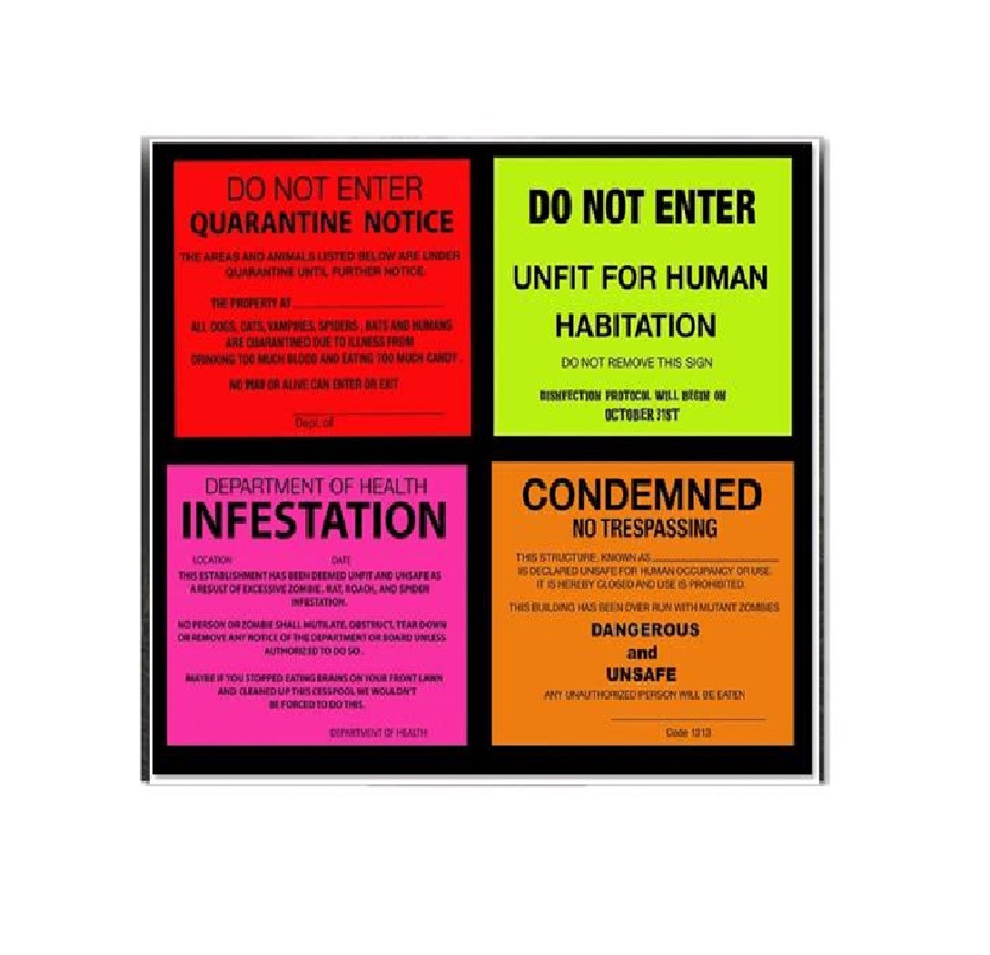 Fun World 91469 Condemned Signs Halloween Decor