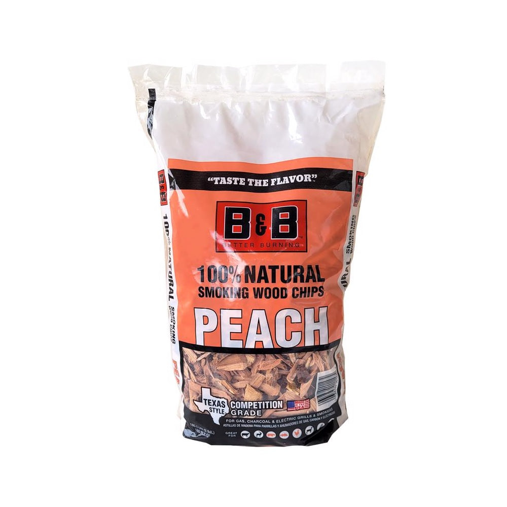 B&B Charcoal C00147 All Natural Peach Wood Smoking Chips, 180 cubic Inch