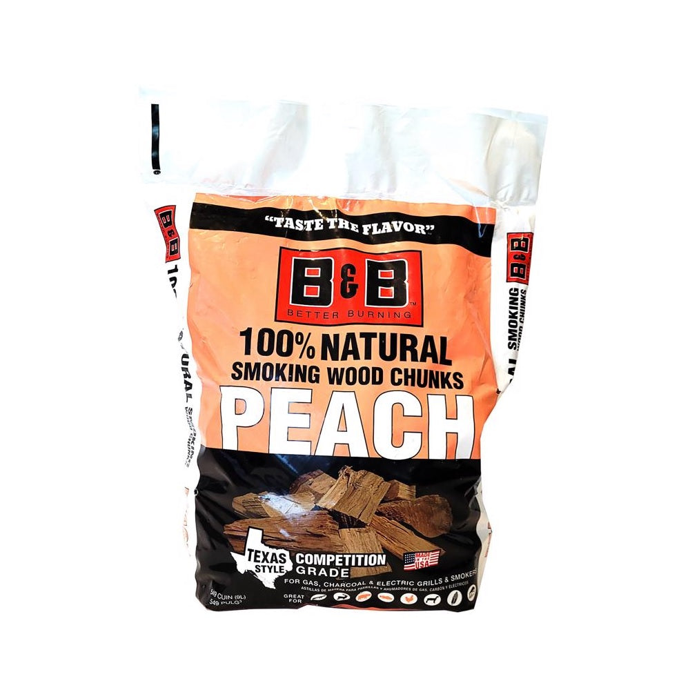 B&B Charcoal C00144 All Natural Peach Wood Smoking Chips, 549 cubic Inch