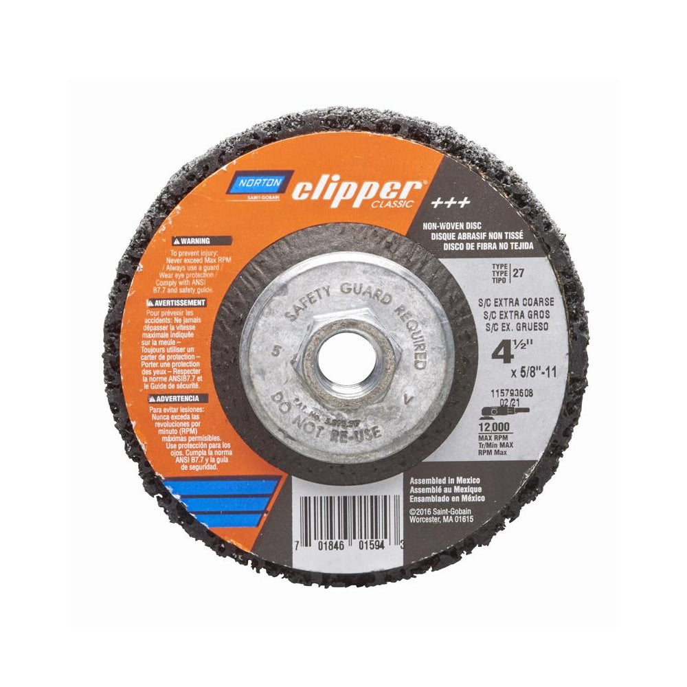 Norton 70184601594 Silicon Carbide Clipper Classic Disc, 4-1/2 Inch
