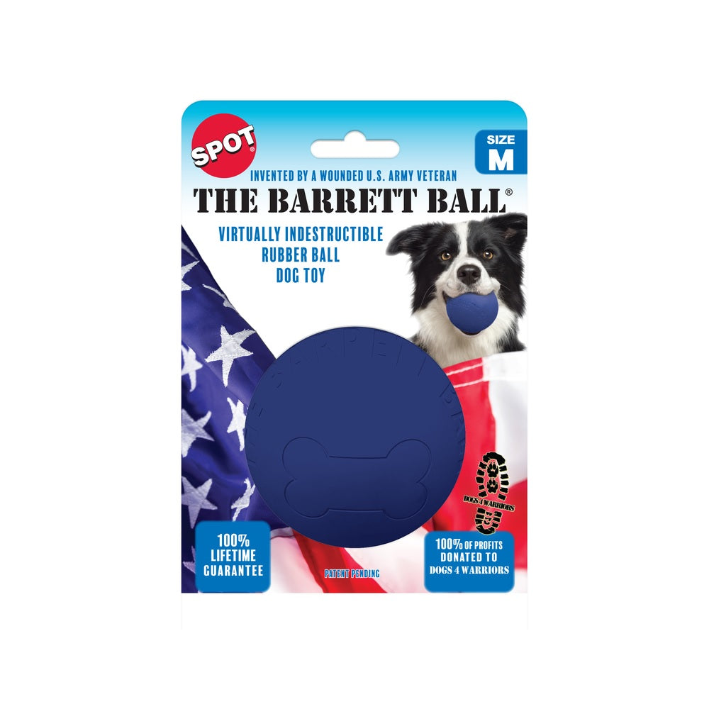 Spot 54472 Rubber Dog Toy Ball, 4 Inch, Blue