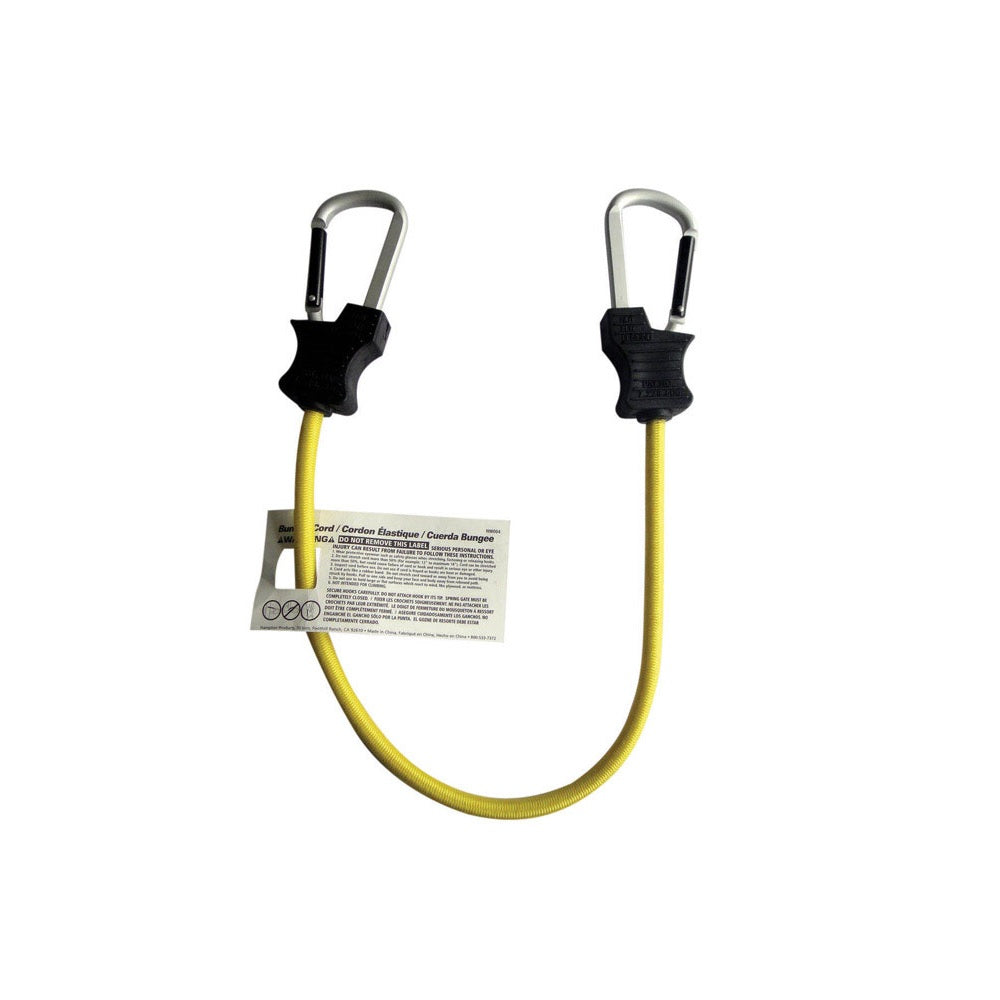 Keeper 06152 Carabiner Bungee Cord, 24 inch, Black/Yellow