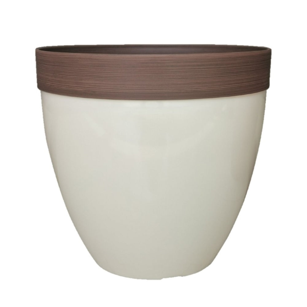 Southern Patio HDR-077091 Resin Hornsby Planter, 15 Inch, Dark Beige