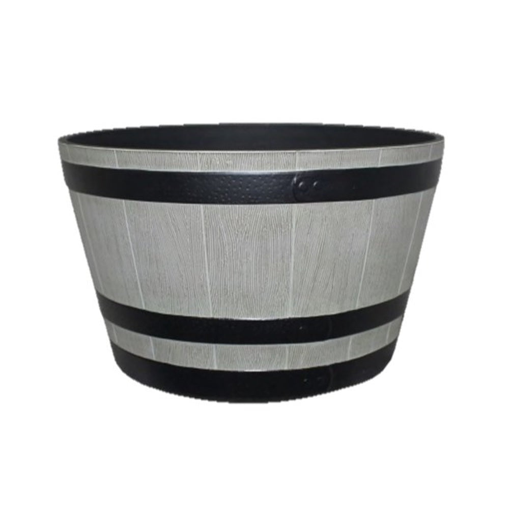 Southern Patio HDR-055488 Round Barrel Planter, Birchwood Gray, 22.24 Inch